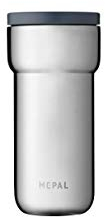 Mepal - Isolierbecher Ellipse - 4 Stunden heiß & 8 Stunden kalt - Thermobecher für Unterwegs - Geeignet als Tee & Kaffeetasse zum Mitnehmen - Passt in alle Becherhalter - 375 ml - Natural Brushed