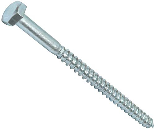 AERZETIX - C44564 - Lot de 50 - Tirefonds/vis à bois M6x90mm - à tête hexagonale 6 pans - DIN571 - en acier-zingué - assemblage fixation charpente ossature contreplaqués agglomérés