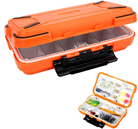 RoadLoo Fishing Storage Box - Multifunctional Plastic Accessories Waterproof Lure Swivel Hook Bait Kit for Storage and Organization of Fishing Accessories Tools (Orange)