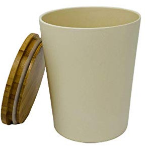 KeMar Kitchenware Tischabfalleimer mit Deckel, Kunststoff, Mülleimer, Abfalleimer, Kosmetikeimer (Weiß, 1 L)
