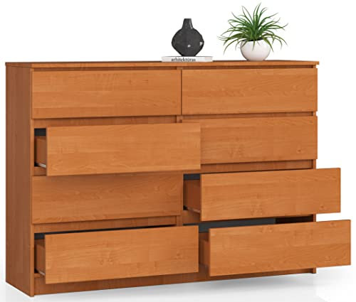 BDW Kommode, 8 Schubladen, viel Stauraum, Kleiderschrank, Flur, Badezimmerschrank, Kommode, Multifunktionsschrank. Abmessungen: 138 x 99 x 40