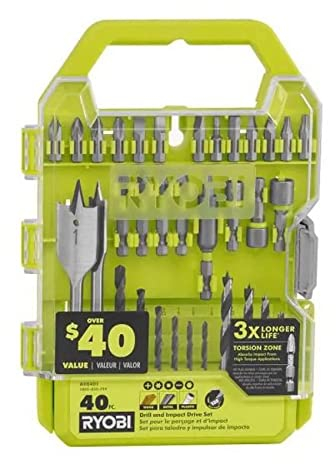 RYOBI Drill and Impact Drive Kit (40-Piece) Wood Metal Nuts Bolts