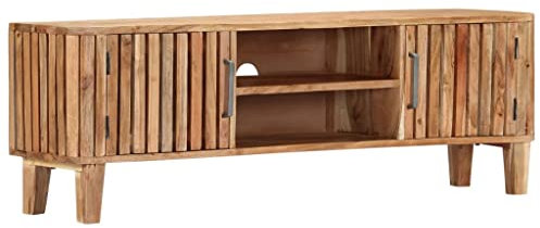 MOONAIRY TV-Schrank, Fernsehtisch, Tv Lowboard, Fernsehschrank, Tv Bank, Tv Table, Tv Kommode, 130 x 30 x 45 cm Akazie Massivholz
