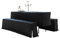 EBETA E Biertischhussen Bierbank-Auflage & Tischdecke für 70cm 3 TLG-Set Breite Bierzeltgarnitur Polyester Hussen- & Überwurfsets für Festzeltgarnituren Bierbank (Schwarz, Für 70cm Tisch)