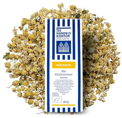 Hochwertiger loser Bio Kräutertee mit Kamillenblüten und Moringablätter aus ökologischem Anbau | Bio Küstensonne | Tee in Spitzenqualität | 40 g Tee lose | TEE HANDELSKONTOR BREMEN