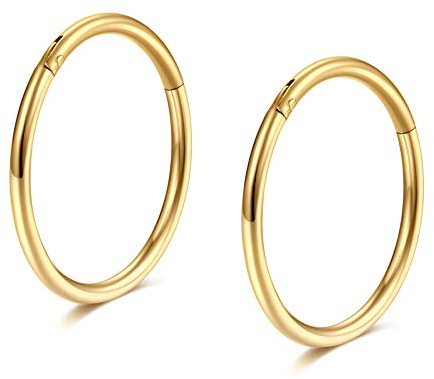 Lantine 18g Nasenpiercing Ring 316L Chirurgenstahl Septum Tragus Daith Helix Piercings Ring Knorpel Hoop Ohrringe für Frauen Männer 7mm