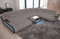 Sofa Dreams XXL Wohnlandschaft Concept - mit LED Beleuchtung, Ottomane/Mikrofaser/Ausrichtung wählbar (Ottomane Links, Schwarz-Hellgrau)