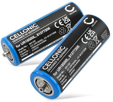 CELLONIC, Akku für Rasierer kompatibel mit Braun UR18500Y, Silk-épil 9 980, Series 9 9390cc (3.6V, 1900mAh) 2 Stück