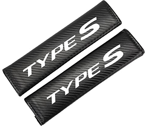 2 Stück Auto Sicherheitsgurt Schulterschutz Abdeckung - Kohlefaser Gurtpolster Sicherheitsgurt für Hon-da Type S Sport Civic Auto Innenraum Zubehör,Black