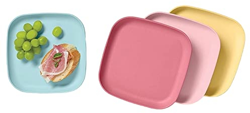 Tupperware Set di 4 piatti quadrati da 20,3 cm in tinta unita vintage in colori pastello