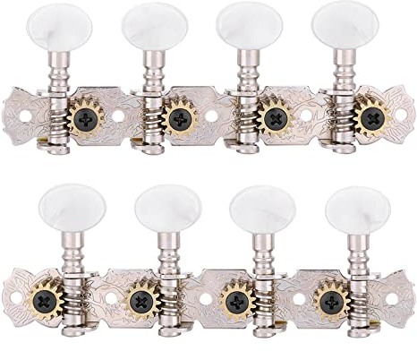 Mandolin Tuning Pegs, Mandolin Machine Metal Heads String Tuning Pegs Button 4L4R Mandolin Accessory