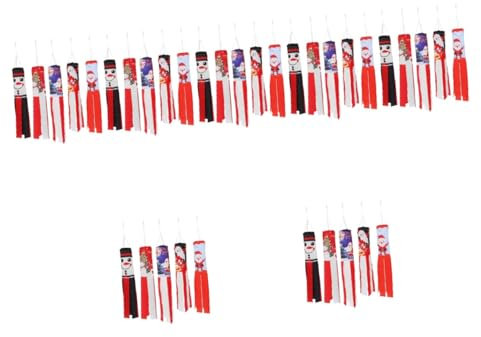 Yardwe 35 STK Luftröhrenfahne Windfahnen Im Freien Weihnachtswindsack Weihnachtliche Windsäcke Im Freien Hängen Weihnachten Windsack Dekorationen Flagge Winter Polyester Weihnachtsbanner