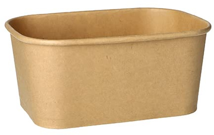 PAPSTAR 25 Verpackungsbecher, Pappe rechteckig 1000 ml 7,5 cm x 17,3 cm x 12,3 cm braun