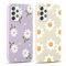 Yoedge 2 × Cover per Samsung Galaxy A52 4G/A52 5G/A52s 5G 6,5 - Custodia Fiori Fiore Viola per Telefono Trasparente con Aesthetic Motivi Design, Custodie per Cellulare in Silicone TPU per Samsung A52