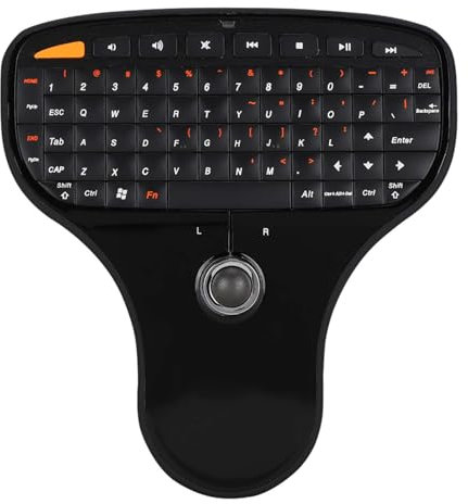 Yctze 2.4G Wireless Mini USB MultiMedia Keyboard with Trackball, QWERTY Layout, Perfect for TV, Computer and, All-in-one Keyboard and Mouse Combo