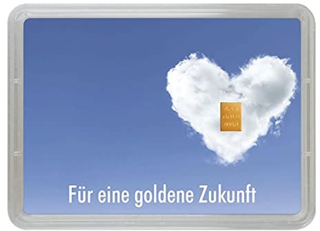 Gold verschenken - Goldbarren 0,5g in Geschenk Motivbox “Für eine goldene Zukunft” - Feingold - Echtheitsgarantie