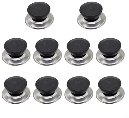 10 pomos de tapa de olla, pomos universales de repuesto para tapa de sartén, mango de perilla de utensilios de cocina resistentes al calor para cazuela, hervidor, olla de vidrio, cacerola
