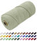Uiopa Corde Macramé 4mm x 100m, Fil Macramé Coton Corde Coton Naturelle, Ficelle Cordon Macramé Cordelette 4mm pour Tenture Murale, Porte Plante Mural, Rideau, Décoration Bohème (Haricot Vert)