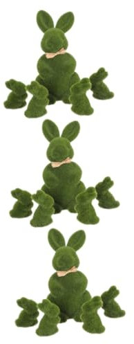 Ciieeo 15 STK Mooskaninchen Tischdekoration hasenfiguren SIM falsches grünes Kaninchen Hase aus Kunstrasen Frühlingsdekor Plüschfigur Spielzeug Hasen-Dekor Gartenverzierung künstlich Tier