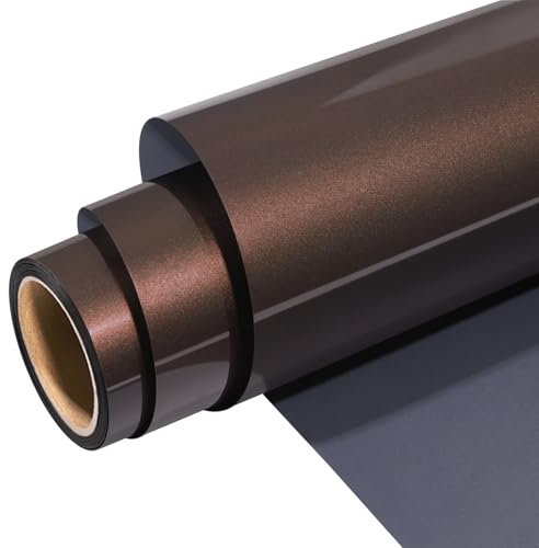 WRAPXPERT Mocha Brown HTV Heat Transfer Vinyl Roll,12''x5ft Brown Iron on Vinyl, Heat Press Vinyl for T-Shirts,Fabrics,Easy to Weed & Cut