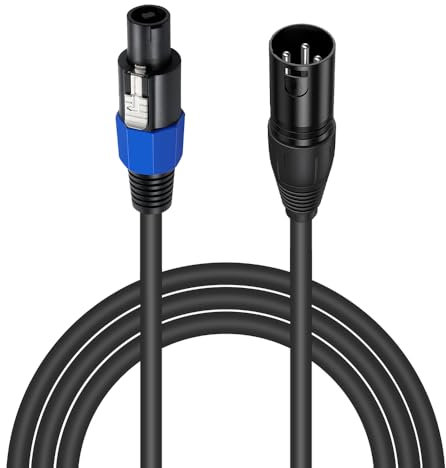 BNGXR Câble Speakon vers XLR 18 AWG femelle 3 broches, 1,8m avec verrou tournant pour ampli DJ,PA Stage,parleur rallonge microphone câble microphone,Prise audio filaire Speakon vers XLR mâle.