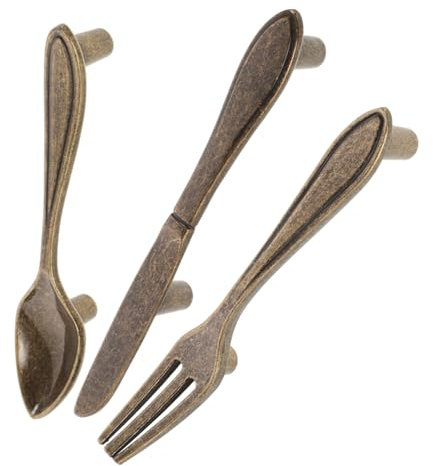WATIIFUFU 3stücke Teiliges Elegante Möbelknöpfe Aus Moderne Schubladengriffe Für Küchenschränke Kreative Löffel- -designs Für Möbel-updates Und Geschenkideen
