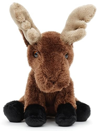 Uni-Toys - Elch Plushie, sitzend - 17 cm (Höhe) - Plüsch-Hirsch - Plüschtier, Kuscheltier
