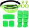 NebulaGlam 80er Jahre Outfit Damen Bauchtasche Neon 90er 80er Jahre Outfit Damen Set mit Bauchtasche Damen, Stirnband, Beinwärmer, Ohrringe, Handschuhe für Kostüm Party Fasching Karneval (Grün)
