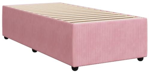 vidaXL Bettgestell, Bettrahmen mit Lattenrost, Einzelbett Polsterbett für Schlafzimmer, Bett Schlafzimmerbett, Rosa 90x190 cm Samt