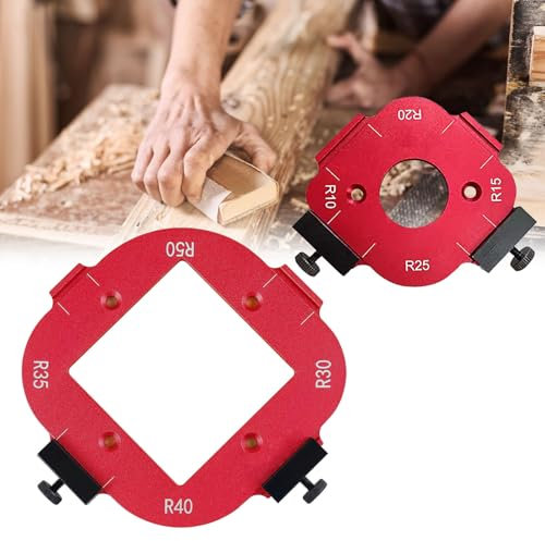 2 pezzi Modelli di Fresatura per Raggio 4 in 1, Modelli di Fresatura per Angolo in Alluminio per Fresatrice R10 R15 R20 R25 R30 R35 R40 R50 per Tavolo da Lavorazione del Legno Localizzatore