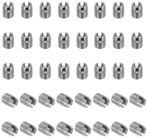 PATIKIL Selbstschneidender Gewindeeinsatz, 40 Stück M3 x M5 x 6mm 303 Edelstahl gewindeeinsätze Schlitzschraube Reparatur Einsätze Muttern Hülse Selbstschneidende einsätze