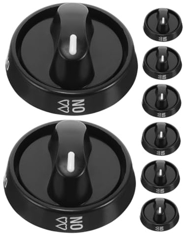 jojofuny 8pcs Thickened Stove Knobs Cooktop Control Knobs Ignition Button Kit for Kitchen Gas Stove Replacement