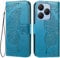 EASSGU Leder Handyhülle für Smartphone, Compatible with Blackview Shark 9 (6.78 Inches) Flip-Folio Magnetische Hülle mit 3 Kartenfach, 1 Wallet, Sturzfeste, Kratzfeste Case - Blau