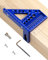 Kinreecell 3D-Zimmermannswinkel Messwerkzeuge, 22.5°-90° Winkelmarkierung, Aluminiumlegierung hochpräzise Holzbearbeitung Messwerkzeuge, Schreiner, Ingenieure Zeichnung besondere. (BLUE）