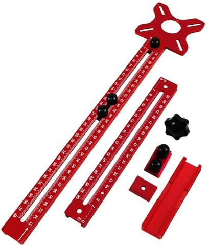 Pawlickio 3-in-1 Router Milling Groove Bracket,9-61cm Radius Router Circle Cutting Jig,Aluminum Cabinet Hardware Jig for Woodwork