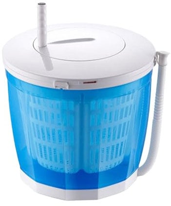 Lavadora manual portátil de lavandería y secadora giratoria, lavadora con manivela para camping, apartamentos de viaje