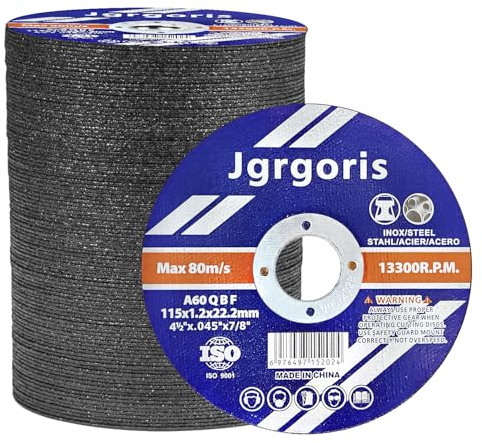 Cut Off Wheels 4-1/2, 100 Pack Angle Grinder Cutting Wheel, Metal Cutting Disc for Metal & Stainless Steel 045 Thick 7/8 Arbor - 100 Count Gifts