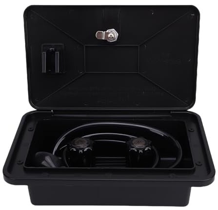 Fockety Kit de Cabine de Douche Extérieure Camping-Car avec Tuyau de 1,5 M, Pommeau de Douche et Robinet de Douche de Verrouillage Cowboy Douche pour Camping Véhicule Remorque (Black)