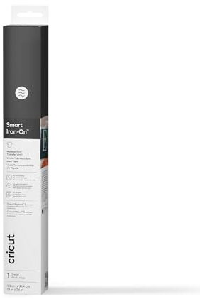 Cricut Smart Iron On Vinyl | 33 cm x 0.9 m (13 x 3 ft) | Smart Heat Transfer Vinyl (HTV) for matless Making with Compatible Cricut Smart Cutting Machines | Black
