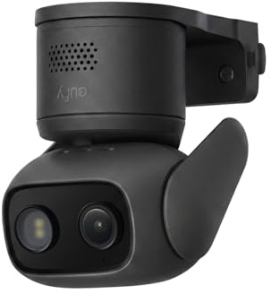 eufy Security C31 Cam 360° PTZ per Interni/Esterni, Doppia antenna, Nero | Visione notturna a colori, Rec 24/7 memoria locale, Nessun costo, IA persone/veicoli/animali, Nero.