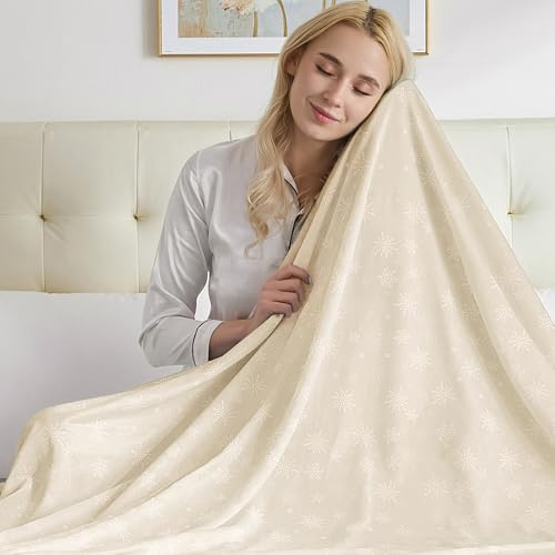RUMBALUXY Kühldecke Sommerdecke Q-Max >0,45 – Ultra-Weich & Hautfreundlich atmungsaktive Sommerdecke für Wechseljahre, Hitzewallungen, Leichte, Sommerdecke für Bett, Couch & Reisen,Beige,130 x 180 cm