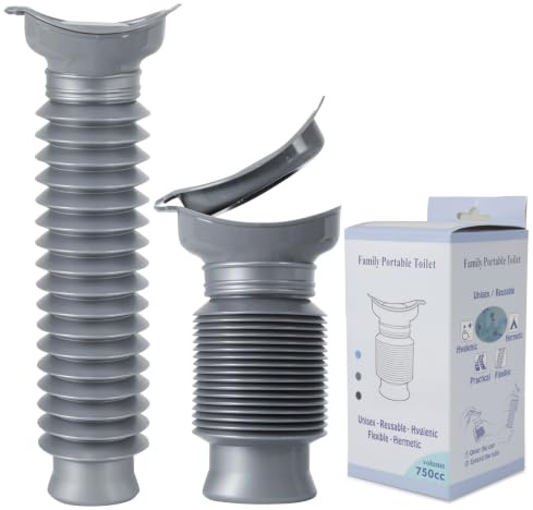 Shrinkable Urinal,Portable Urinals for Men Women,Male Female Urine Bottle | Outdoor Travel Personal Mobile Toilet,Pee Bottle,Reusable Emergency Urinal for Camping Car Traffic Jam Queuing(750 ML)