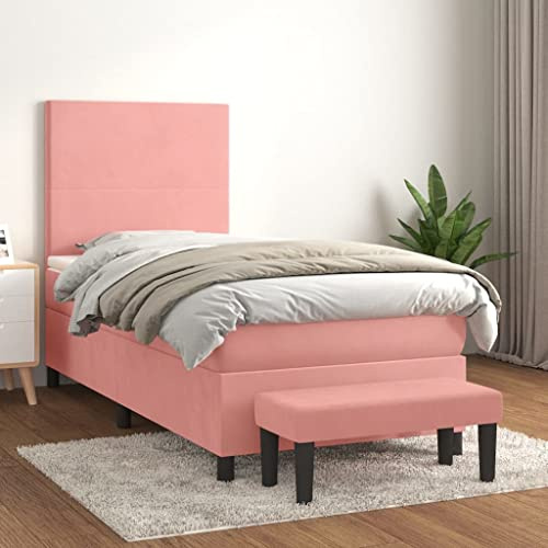 FUDUGEHMIOFWFJJ Velvet Accent Chair, Modern Lounge with Solid Wood Legs for Living Room Bedroom, Comfortable Single Seater Sofa Chair, Pink Upholstered Armchair, 63x76x80 cm
