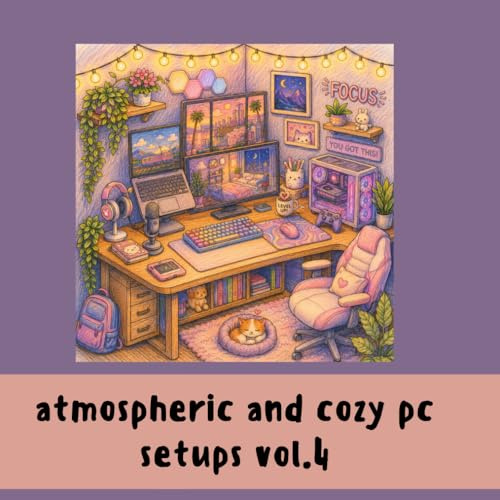 Cozy PC setups coloring Book for Kids, Teens and Adults Vol.4: A Cozy Coloring Book