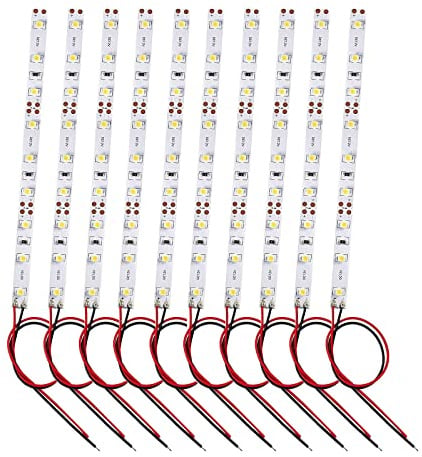 HAXIHA 10 Stücke 9-LED Hausbeleuchtung Modellbau Led Beleuchtung 12-18V LED 15cm Streifen Warmweiss mit Kabel 15cm Modelleisenbahn Beleuchtung 2835