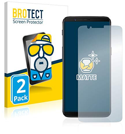BROTECT Entspiegelungs-Schutzfolie für OnePlus 5T (2 Stück) Matte Displayschutz-Folie, Anti-Reflex, Anti-Fingerprint