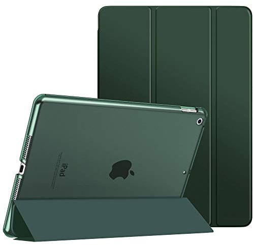 MoKo Case Fit New iPad 9th Generation 2021/8th Generation 2020/7th Gen 2019, iPad 10.2 Case - Slim Smart Shell Stand Cover with Translucent Frosted Back Protector, Midnight Green(Auto Wake/Sleep)