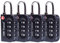 OW-Travel Zahlenschloss 4 Stellig Kofferschloss Vorhängeschloss Gepäckschloss Sicherheitsschloss Diebstahl Sicheres Lock TSA USA Schloss Zahlencode für Reisekoffer Spind Rucksack Luggage:4 Schwarz
