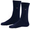 TOMMY HILFIGER Herrensocken Doppelpack Uni/Ringel blau Größe 39-42