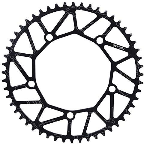 Fahrradkettenblatt, Outdoor Positive und Negative Zähne im Freien 130BCD Kurbel Single Disc Bike Single Speed Kettenblatt 50 52 54 56 58T(52T)